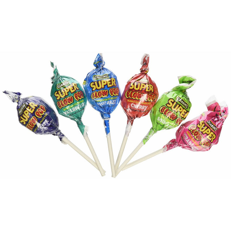 Charms Super Blow Pops 48 Lollipops/Box,Assorted Flavors