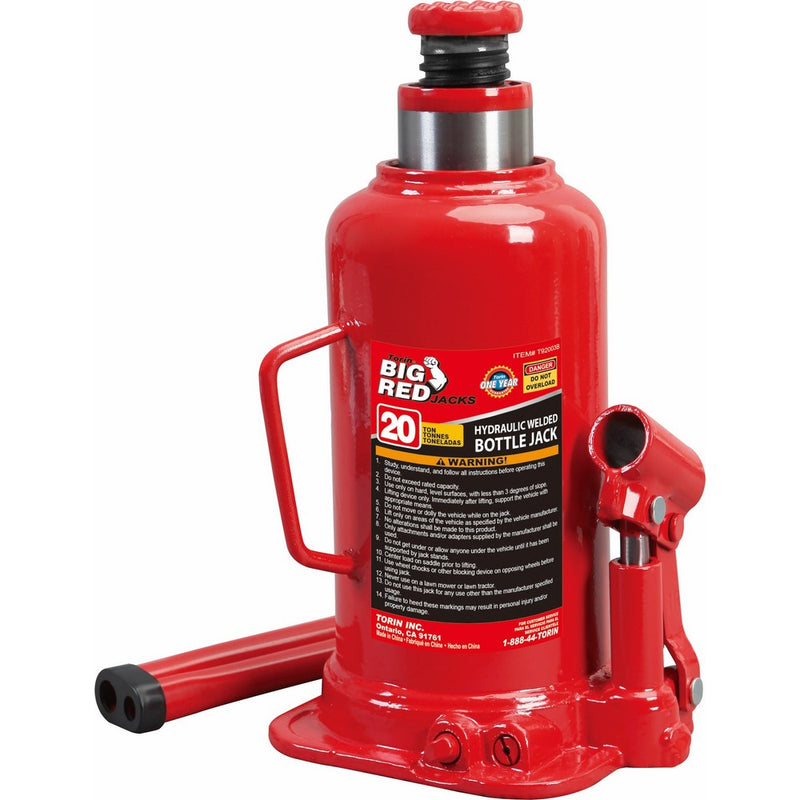 Torin Big Red Hydraulic Bottle Jack, 20 Ton Capacity