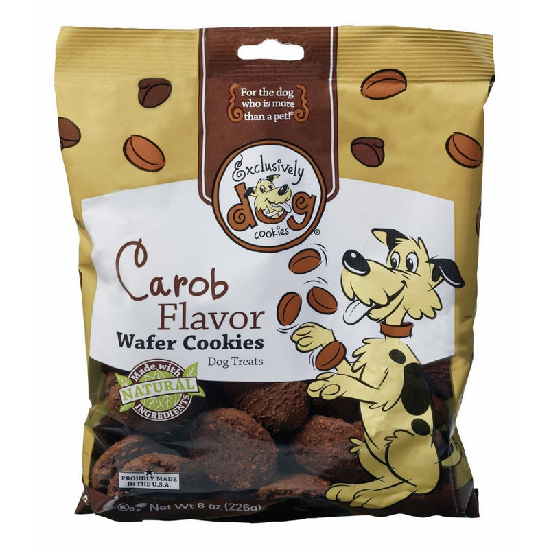 Exclusively Dog Wafer Cookies-Carob Flavor, 8-Ounce Package