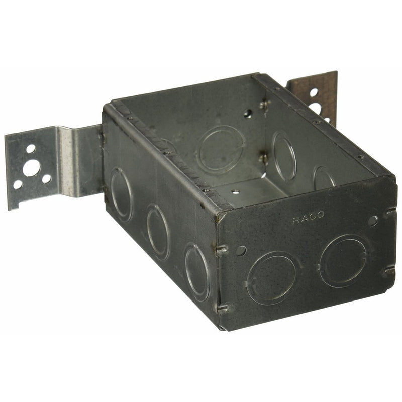 Hubbell-Raco 686 2-1/2-Inch Deep 3 Gang Switch Box, Welded with 1/2-Inch Setback Side Bracket and (10) Concentric (Knockouts