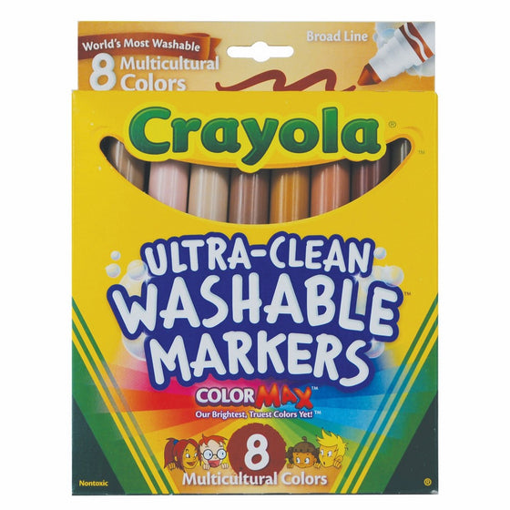 Crayola Multicultural Colors; Broad Line Washable Markers; Art Tools; 8 ct.