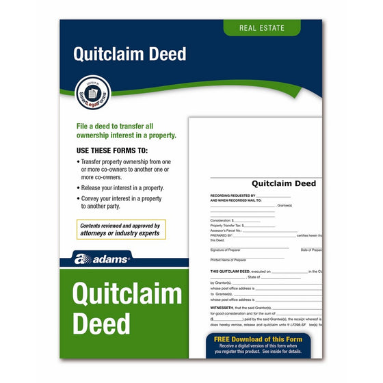 Adams Quitclaim Deed, Forms and Instructions (LF298)