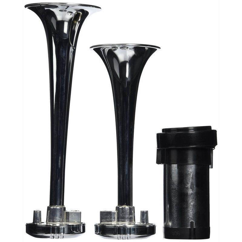 Wolo (415-MC) Airsplitter MC Chrome Trumpet Horns - 12 Volt, Low and High Tone