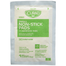 Curad Small Non-Stick Pads With Adhesive Tabs 2 Inches X 3 Inches 20 Each