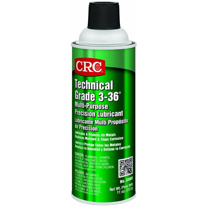 CRC 3-36 Technical Grade Multi-Purpose Precision Lubricant, 11 oz Aerosol Can, Amber