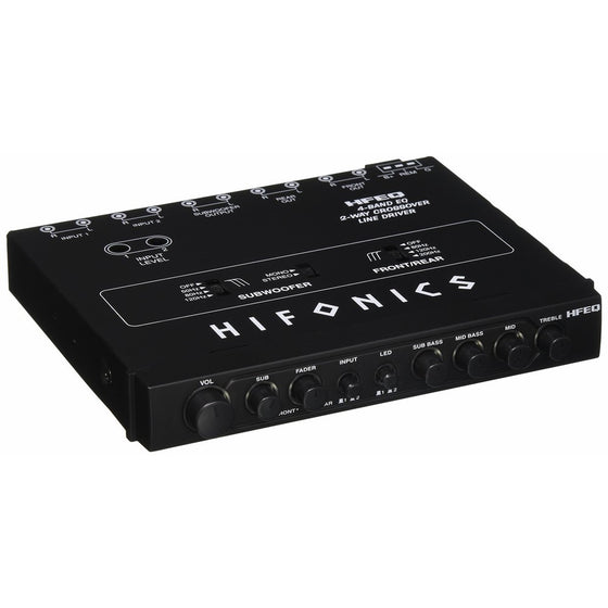 Hifonics HFEQ 4-Band EQ/2-Way Crossover Line Driver