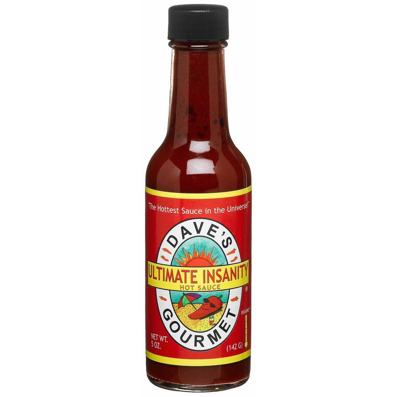 Dave's Gourmet Ultimate Insanity Hot Sauce, 5-Ounces Class Bottles (Pack of 1)
