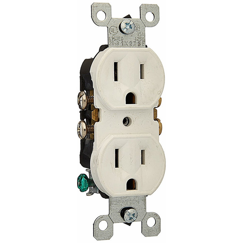 Leviton C22-05320-00W Duplex Grounding Receptacle