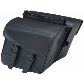 Willie & Max by Dowco 59588-00 Black Jack Series: Synthetic Leather Compact Slant Motorcycle Saddlebag Set, Black, Universal Fit, 10 Liter Each/20 Liter Total Capacity