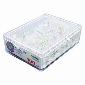 Advantus Plastic Head Push Pins, Steel Point, Box of 100, Clear (CP20)