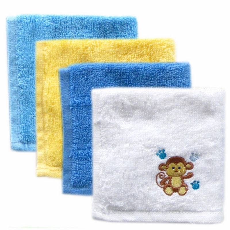 Luvable Friends 4 Pack Super-Soft Washcloths, Brown Monkey
