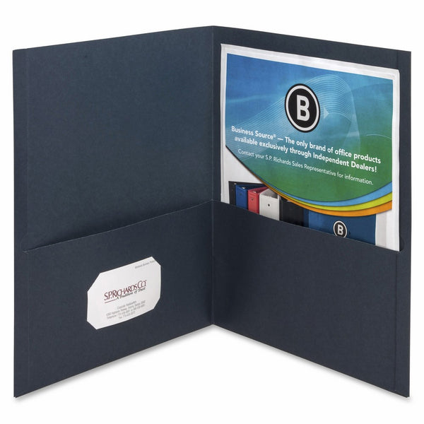 Business Source Double Pocket Portfolio - Dark Blue - Box of 25 (78492)