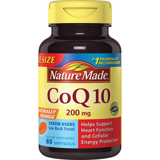 Nature Made CoQ10 (Coenzyme Q 10) 200 mg. Softgels 80 Count