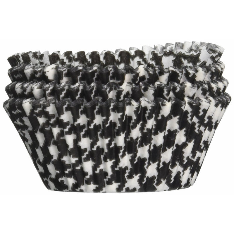 Jubilee Sweet Arts Houndstooth Baking Cups, Standard Size, 50 count, Black