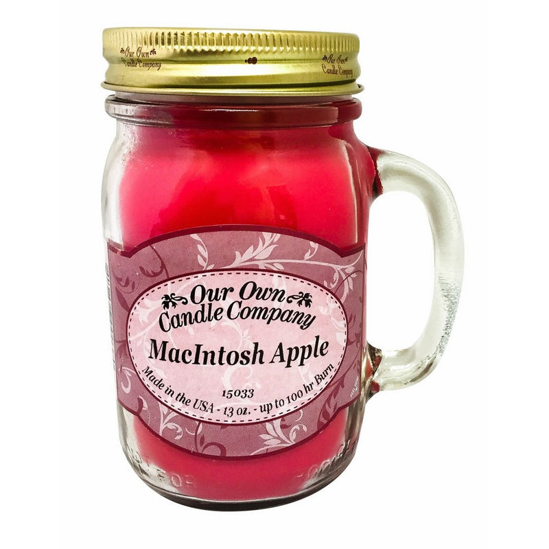 Our Own Candle Company MacIntosh Apple Scented 13 Ounce Mason Jar Candle