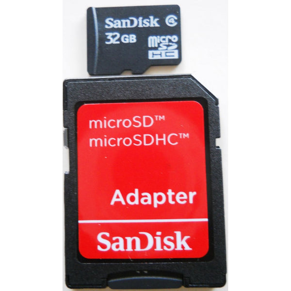 SanDisk 32GB microSDHC Card w/ SD & miniSD Adapter (SDSDQ-032G-2ADP)