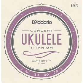 D'Addario EJ87C Titanium Ukulele Strings, Concert