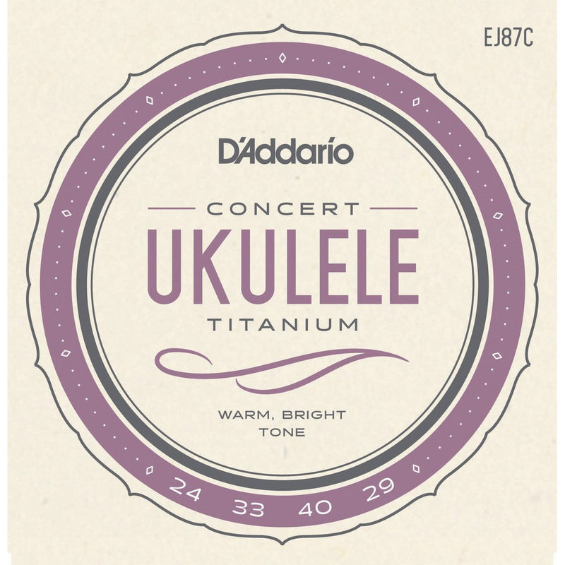 D'Addario EJ87C Titanium Ukulele Strings, Concert