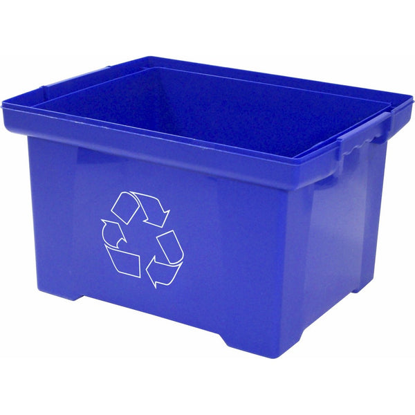 Storex 9 Gallon Recycle Bin, Blue (STX61549U01C)