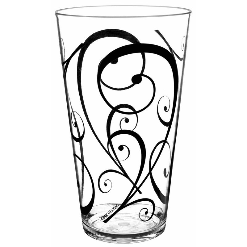 Zak Designs Urbana 24 oz. Tumbler, Black & White, 6 piece set