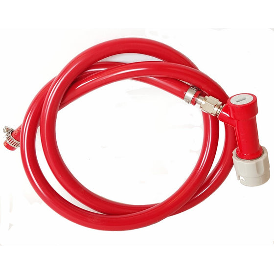 3 Foot Red Gas/Air Hose with CMBecker Pin Lock Disconnect, 5/16 Inch ID by Kegconnection