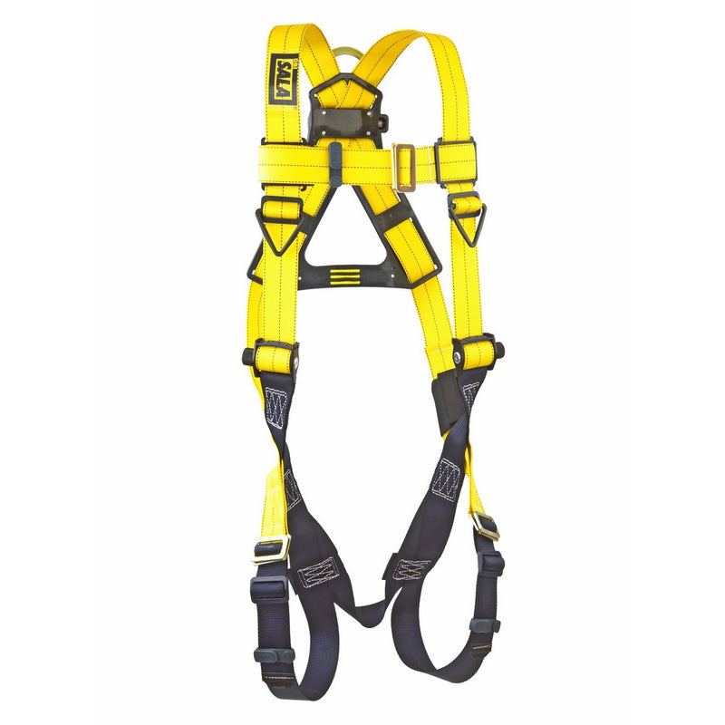 3M DBI-SALA Delta 1103321 Vest Style Harness, Back D-Ring, Pass-Thru Buckle Legs, 420lb Capacity, Universal, Yellow/Navy