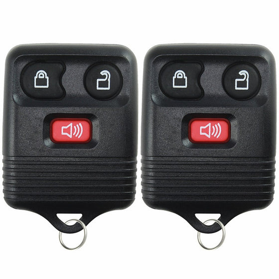 2 Replacement Keyless Entry Remote Control Key Fob Clicker Transmitter 3 Button - Black