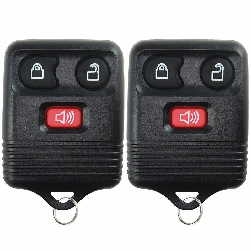 2 Replacement Keyless Entry Remote Control Key Fob Clicker Transmitter 3 Button - Black