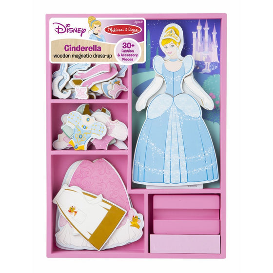 Melissa & Doug Disney Cinderella Magnetic Dress-Up Wooden Doll Pretend Play Set (30 pcs)