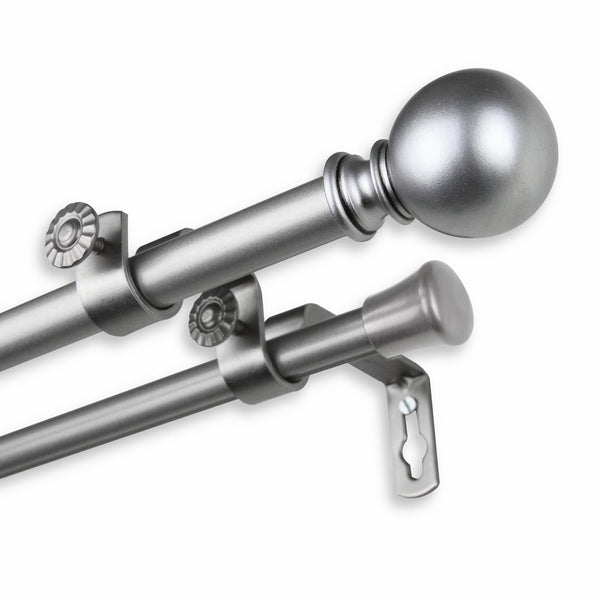 Rod Desyne Luna Double Curtain Rod, 84-120", Satin Nickel