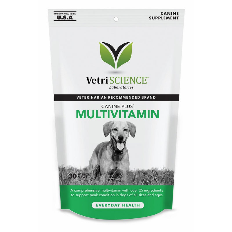 VetriScience Laboratories Canine Plus MultiVitamin for Dogs, 30 Chewable Tablets