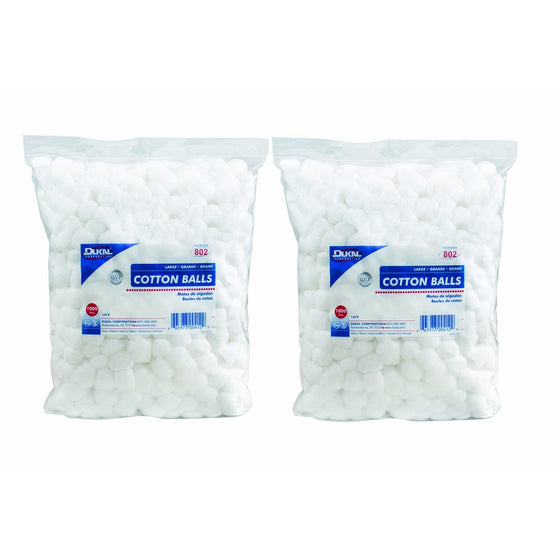 Dukal 802 Cotton Balls, Non Sterile, Large (Pack of 2000)