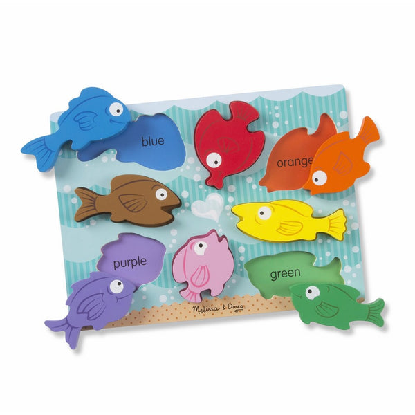 Melissa & Doug Colorful Fish Wooden Chunky Puzzle (8 pcs)