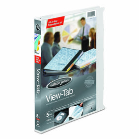 Wilson Jones View-tab Presentation 5-Tab Binder, 5/8" Capacity, 8.5" x 11" Sheet Size, White (W55364)