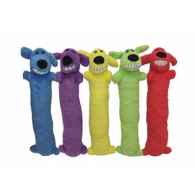 Multipet Loofa Dog 12" Plush Dog Toy, Colors May Vary