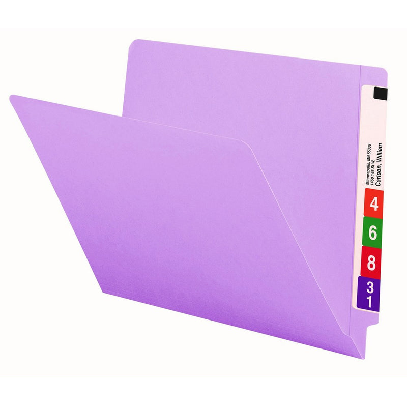 Smead End Tab File Folder, Shelf-Master Reinforced Straight-Cut Tab, Letter Size, Lavender, 100 per Box (25410)