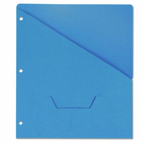Universal Slash-Cut Pockets for Three-Ring Binders, Jacket, Letter, 11 Pt, Blue, 10/Pack (61681)