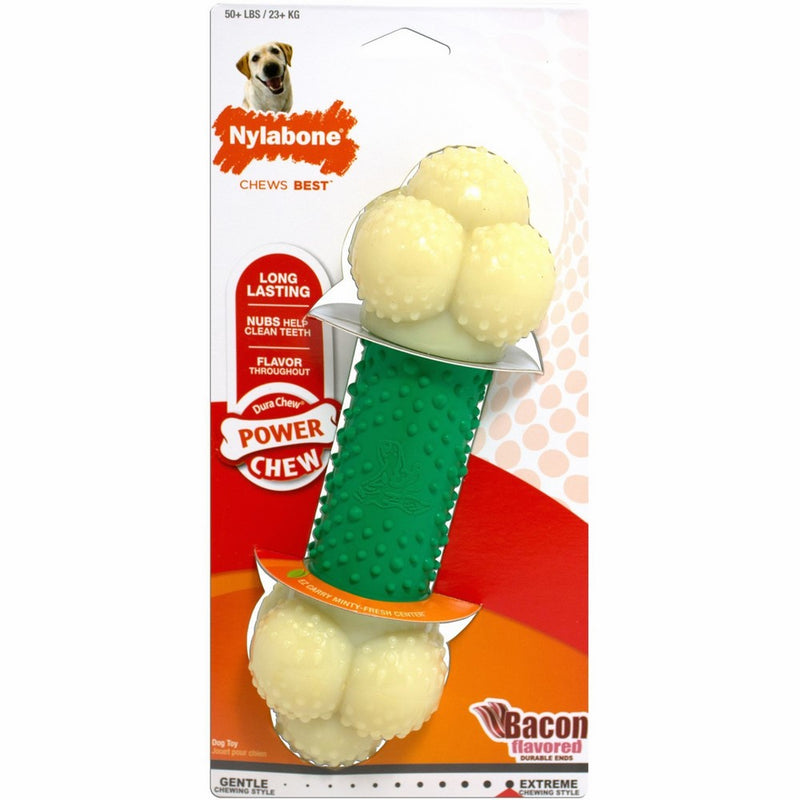 Nylabone Dura Chew Souper Bacon Flavored Double Action Bone Dog Chew Toy