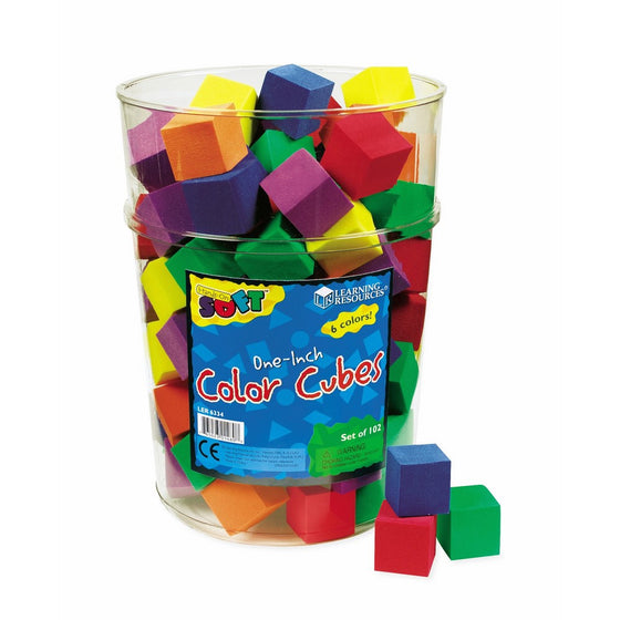 Learning Resources Hands-On Soft Color Cubes, Set of 102