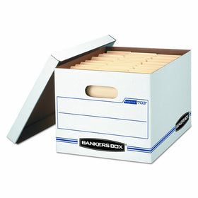 Bankers Box Stor/File Storage Box with Lift-Off Lid, Letter/Legal, 12 x 10 x 15 Inches, White, 12 Pack (00703)