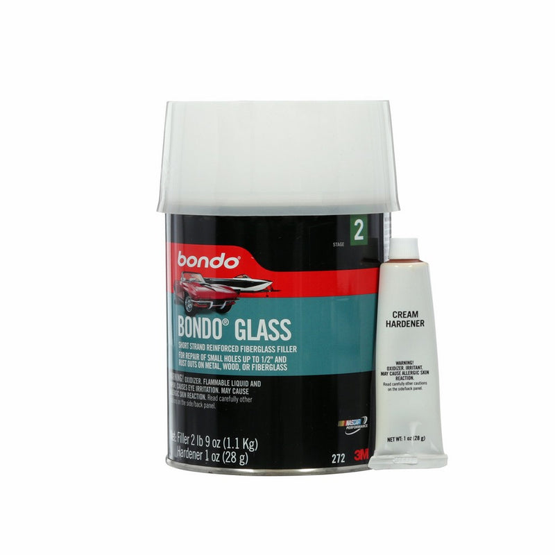 Bondo 272 Bondo-Glass Fiberglass Reinforced Filler Quart Can, - 2 lbs 9 oz., 1 oz. Hardener