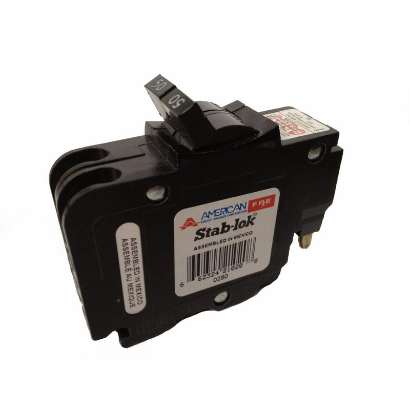 American/Federal Pacific Circuit Breaker, 2-Pole 50-Amp Thin Series