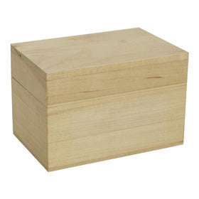 Walnut Hollow Unfinished Wood Recipe Card Box with Hinged Lid for Arts, Crafts, Hobbies and Home Storage