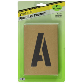 Hy-Ko ST-4 Number & Letter Stencils Reusable, Water Resistant, 4"