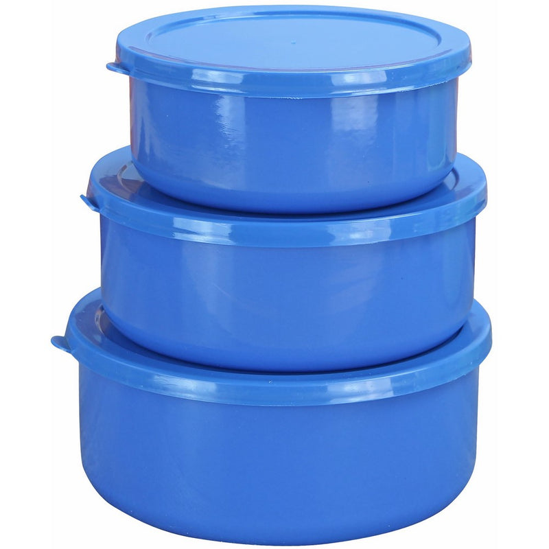 Calypso Basics by Reston Lloyd 6-Piece Enamel on Steel Bowl/Storage Set, Azure