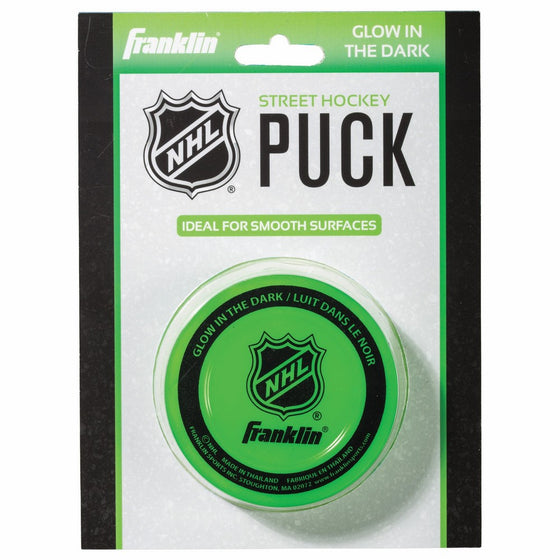 Franklin Sports Street Hockey Puck - Glow In The Dark - NHL