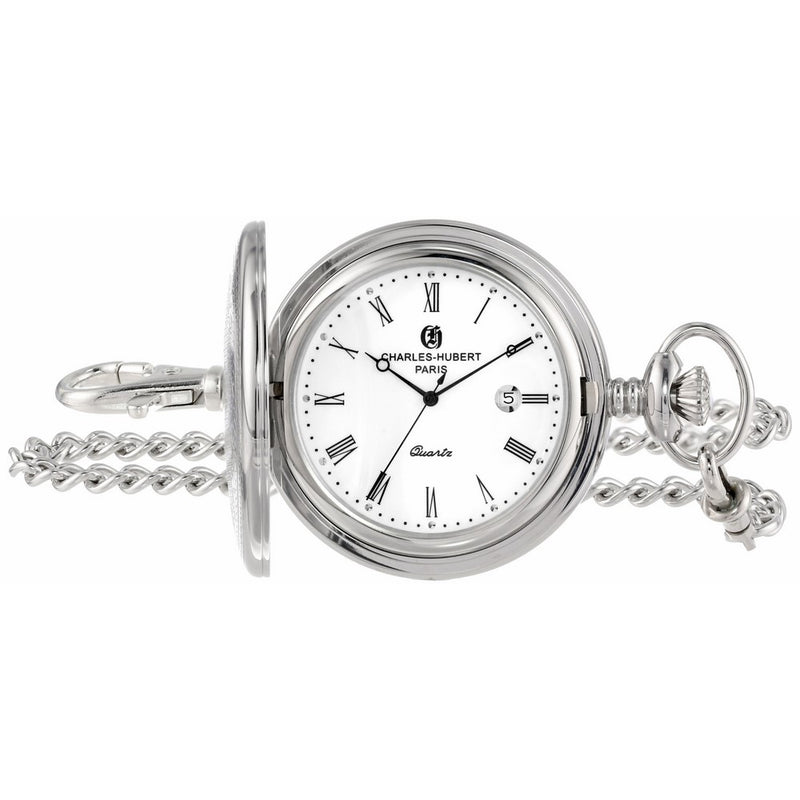 Charles-Hubert, Paris Stainless Steel Quartz Pocket Watch