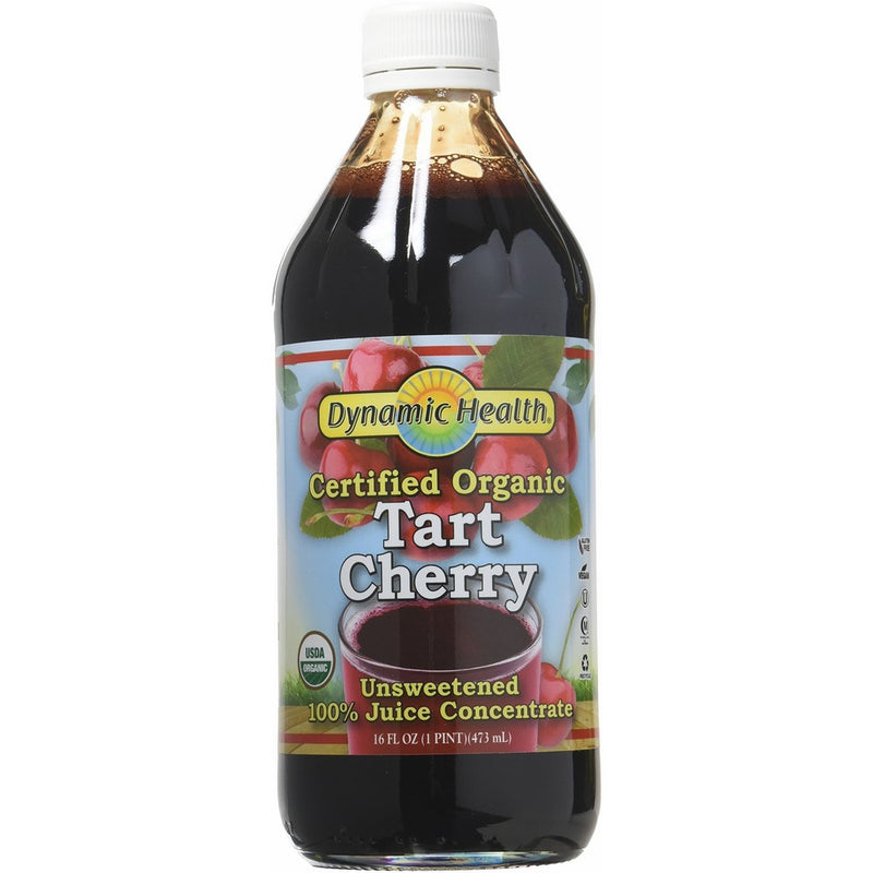 Dynamic Health 100% Pure Organic Certified Tart Cherry Juice Concentrate, 16-Ounce (Packaging May Vary)