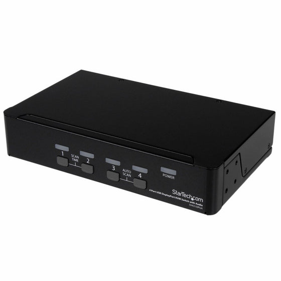 StarTech SV431DPUA 4 Port USB Display KVM Switch (4 x KVM Ports, PS/2 Interface, Input Voltage 110240 AC, VGA PC Video Type)