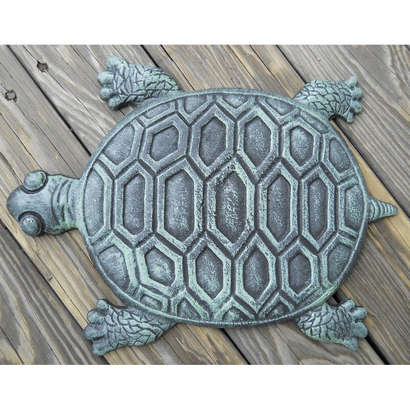 Iron Verdigris Garden Turtle Stepping Stone